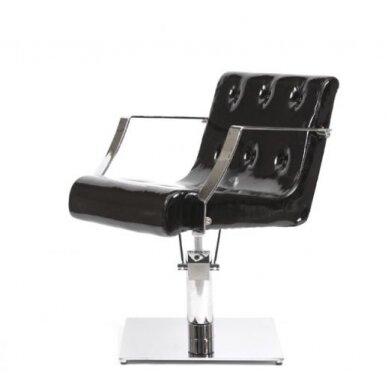 Professional hairdressing chair AISTRA SIMPLE, black patent leather