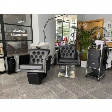 Professional hairdressing chair GABBIANO BERLIN, black color 9