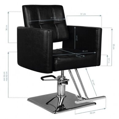 Professional hairdressing chair HAIR SYSTEM SM344, black 4