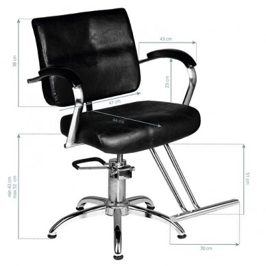 Professional haircut chair HAIR SYSTEM SM361, black color 4