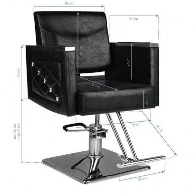 Professional hairdressing chair HAIR SYSTEM SM363, black color 4