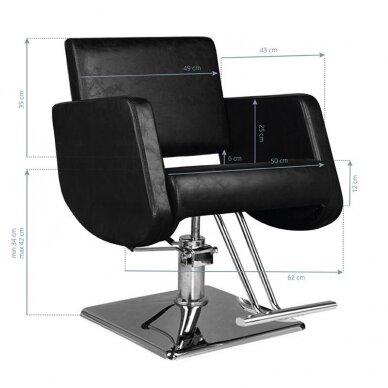 Professional hairdressing chair HAIR SYSTEM SM376, black color 4