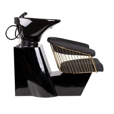 Professional hairdresser sink GABBIANO LILLE, black with gold details 1