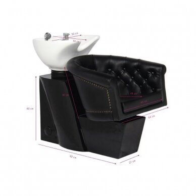 Professional hairdressing sink LONDON, black color 1