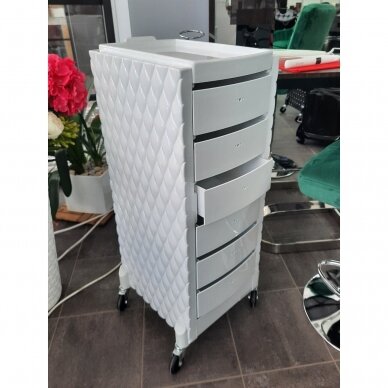 Professional hairdressing trolley DECO, white color 7