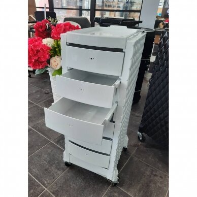 Professional hairdressing trolley DECO, white color 8