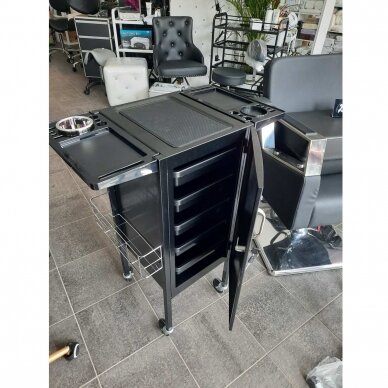 Professional barber and hair stilist trolley GABBIANO DELUXE 500, black color 11