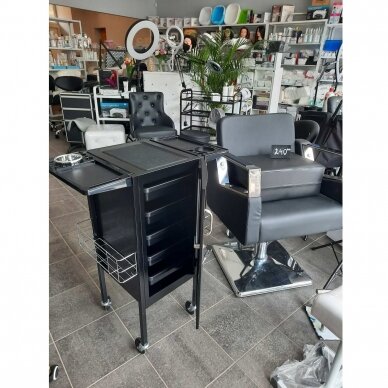 Professional barber and hair stilist trolley GABBIANO DELUXE 500, black color 12