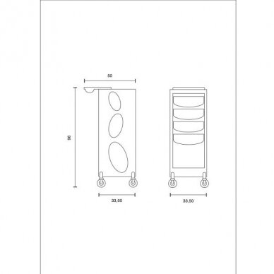 Professional hairdressing trolley TATTOO COLOR 3