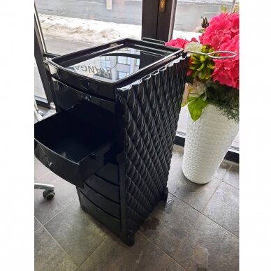 Professional hairdressing trolley DECO, black color 1