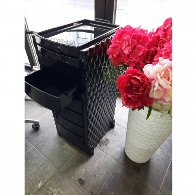 Professional hairdressing trolley DECO, black color 4