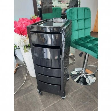 Professional hairdressing trolley DECO, black color 6