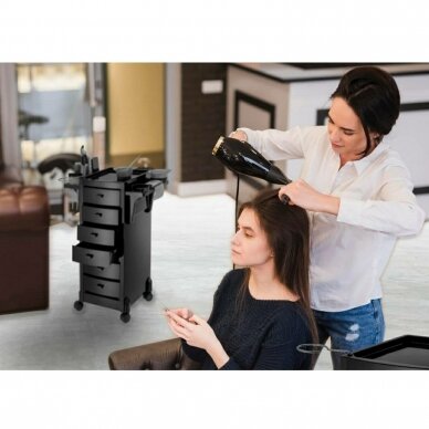 Professional hairdressing trolley NICE EXCEL COLOR BRUSH, black color 1