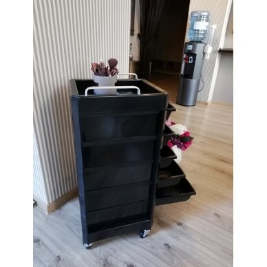 Professional hairdressing trolley, black, with handles MOD030 6