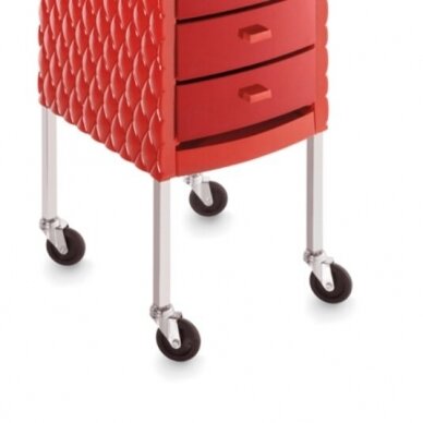 Professional hairdressing trolley DECORÌ, red color 2