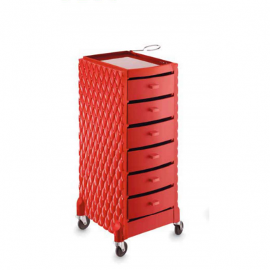 Professional hairdressing trolley DECO, red color