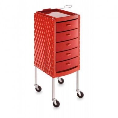 Professional hairdressing trolley DECORÌ, red color