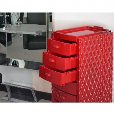 Professional hairdressing trolley DECORÌ, red color 4