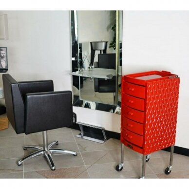 Professional hairdressing trolley DECO, red color 1