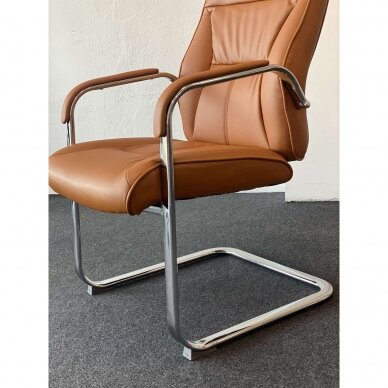 Conference chair CorpoComfort, leather brown color 4