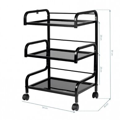 Professional cosmetic trolley PRO INK 1014, black 4