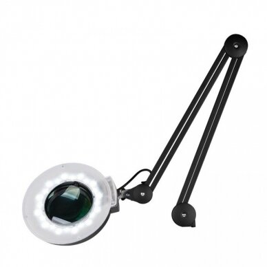 Professional cosmetology LED lamp with magnifying glass S5 5D, black color (with stand) 2