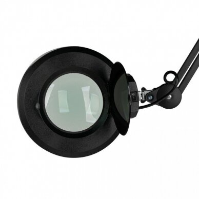 Professional cosmetology LED lamp with magnifying glass S5 5D, black color (with stand) 4