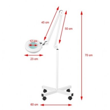 Professional cosmetology lamp - magnifying glass S4 with stand, white color 5