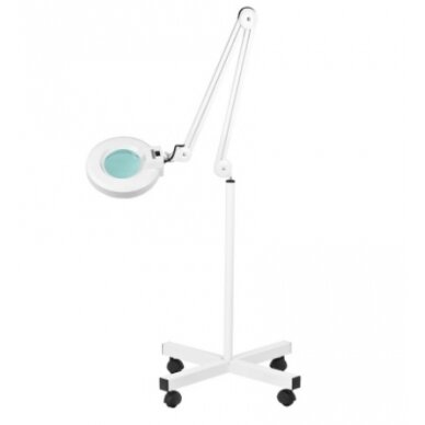 Professional cosmetology lamp - magnifying glass S4 with stand, white color