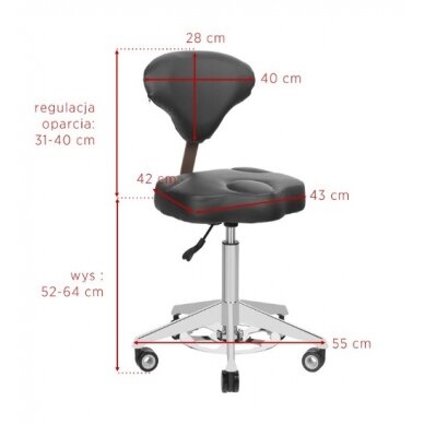 Professional master chair for cosmetologists and beauty salons AZZURRO 156F BUMP-UP 3