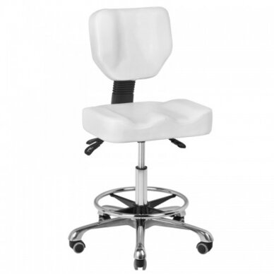 Professional cosmetology chair with backrest A-4299, white color