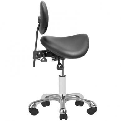 Professional master chair - saddle for cosmetologists 1025 GIOVANNI with adjustable seat angle and backrest, black color 1