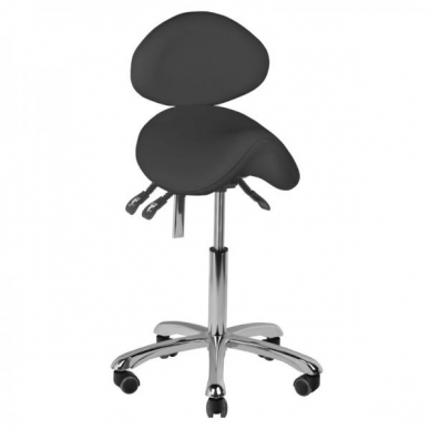 Professional master chair - saddle for cosmetologists 1025 GIOVANNI with adjustable seat angle and backrest, black color 2