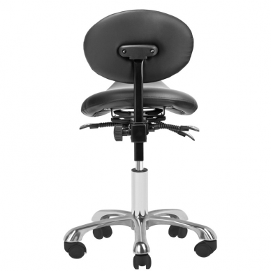 Professional master chair - saddle for cosmetologists 1025 GIOVANNI with adjustable seat angle and backrest, black color 3