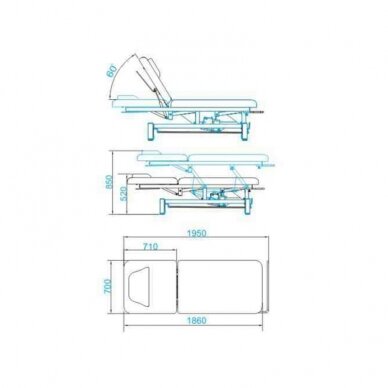 Professional electric massage table AZZURRO 684 (1 motor) 1