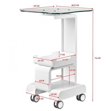 Professional cosmetology trolley for instruments and equipment MOD 082, white 3