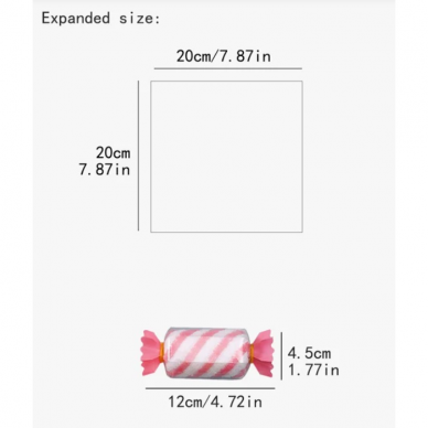 Kosmetologinis tekstilinis veido ranksluostis 20*20 cm saldainio formos 1