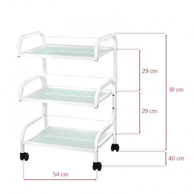 GIOVANNI CLASSIC TYP 1014 professional cosmetology trolley, white color 5