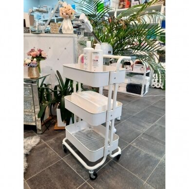 Professional cosmetology trolley HS05, white color