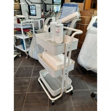 Professional cosmetology trolley HS05, white color 3