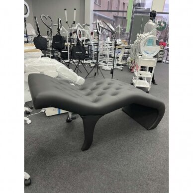 Couch for cosmetic and lashes treatments / black artificial leather 4