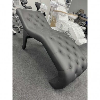 Couch for cosmetic and lashes treatments / black artificial leather 6