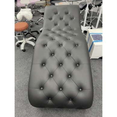 Couch for cosmetic and lashes treatments / black artificial leather 3