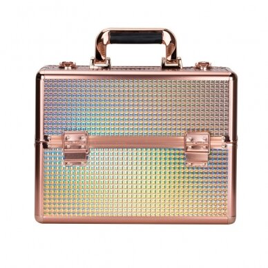 Suitcase for cosmetics and nail polishes M ROSE GOLD 1