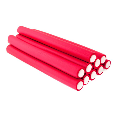 Flexible hair curlers 18 mm red, 10 pcs.