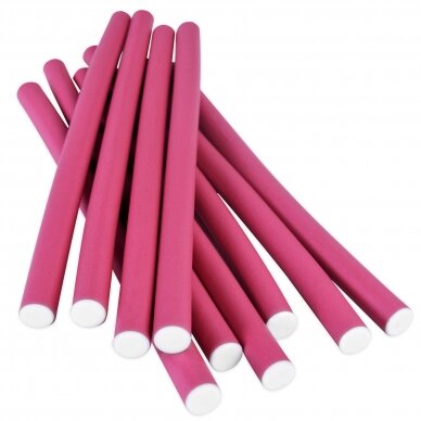 Flexible hair curlers 12 mm raspberry F-20-1.2-24, 10 pcs.