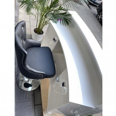 Professional reception desk, ILLUSION II, white glossy 6