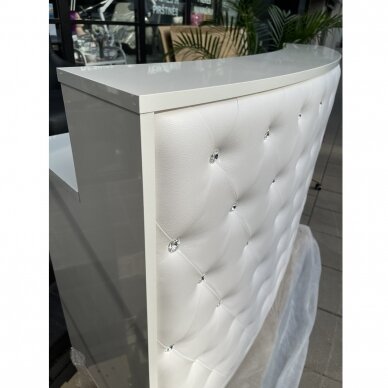 Professional reception desk, ILLUSION II, white glossy 8