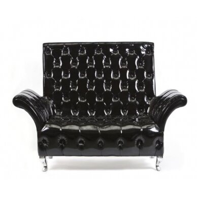 Professional waiting sofa AISTRA, black patent leather 1