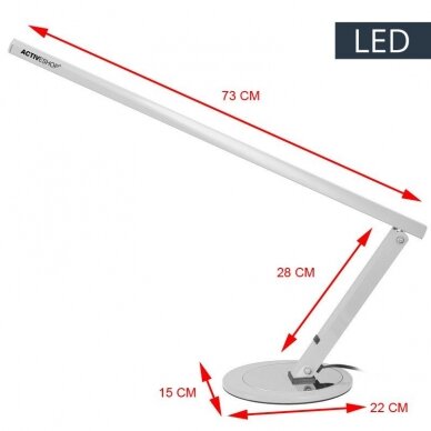 Профессиональная SLIM LED настольная лампа для маникюрных работ, серебряного цвета 1